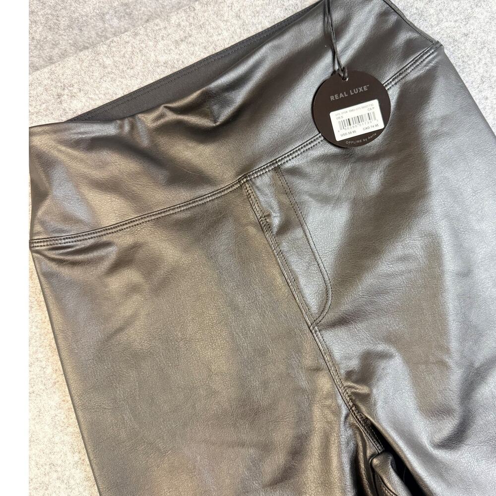 NWT Aerie OFFLINE Real Luxe Faux Leather Leggings Black High Rise Small